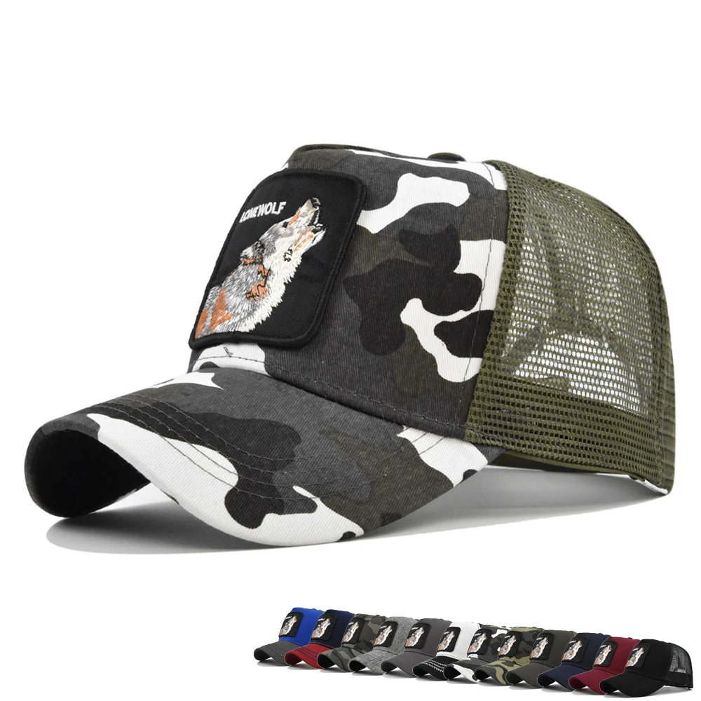 

Animal Wolf Sun Visor Gorras Summer Mesh Baseball Caps Men Women Hip Hop Dad Hat Breathable Snapback Embroidery Unisex Bone