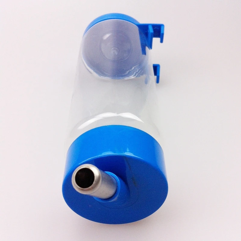 

Doggie Dog Drinking Hanging Water Bottle Pet Dispenser Blue Clear 370ml