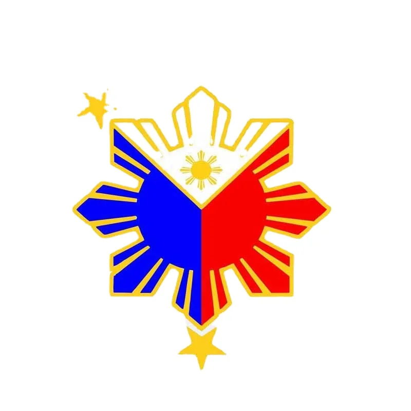 

14*12.8cm Funny Philippine flag Car Sticker Motorcycle Bumper Trunk Laptop Window Decals Vinyl Car Styling Decoration