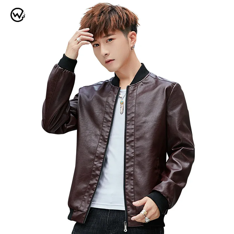 

Куртка мужская демисезонная из ПУ кожи, с карманами