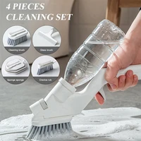 4pcs cleaning set press water spray cleaning brush kitchen tool stovetop sponge brush window glass wiper crevice brush