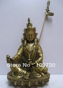 Бесплатная доставка Тибетский Непал падмамбава Бронзовая статуэтка Будды 16 см |