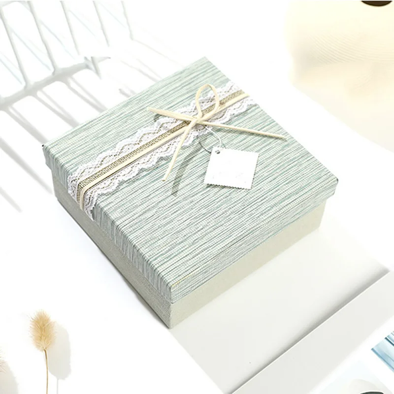 

3PCS/set Random Color Square Lace Gift Boxes DIY Party Birthday Wedding Gift Packaging Case