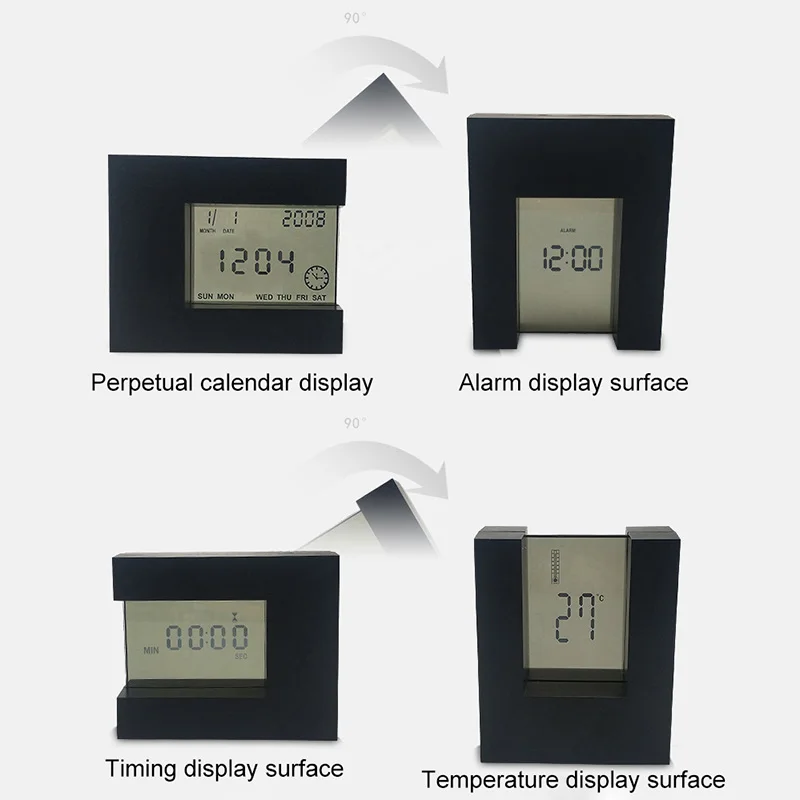 Новый 360 градусов опрокидывания светодиодный цифровые часы-будильник