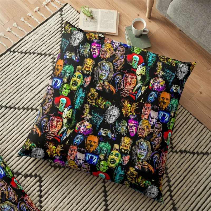

Merry christmas cushion Cover horror collection Printed 45*45cm Christmas Pillowcase Gifts Xmas Cushion Decorative for home