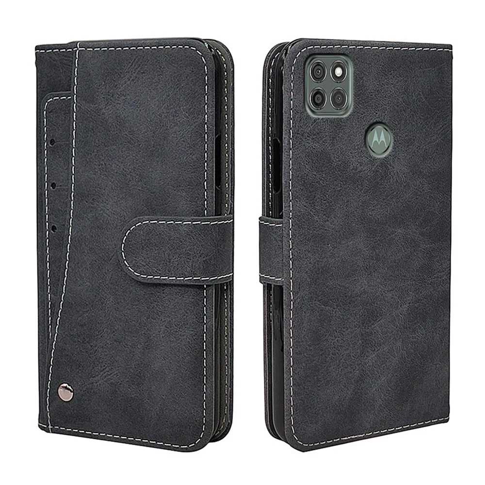 

Роскошный кожаный чехол-книжка для Motorola Moto G9 Power, винтажный бумажник из ТПУ и силикона, деловой чехол для телефона, чехол с отделениями для ка...