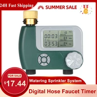 programmable digital hose faucet timer battery operated automatic watering sprinkler system irrigation controller with 2 outlet
