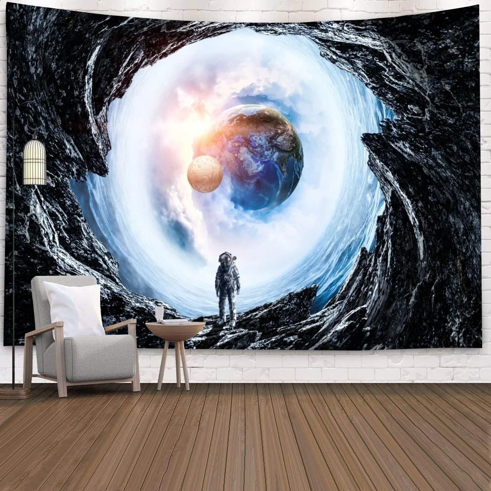 SepYue Fantasy Space Astronaut Tapestry Galaxy Spaceman Starry Art Print Wall Hanging for Home Decor | Дом и сад
