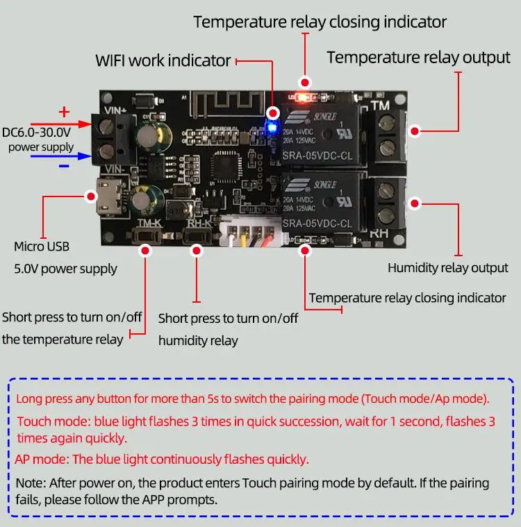 Беспроводной датчик влажности и температуры Taidacent ESP8266 Термометр-Гигрометр с Wi-Fi