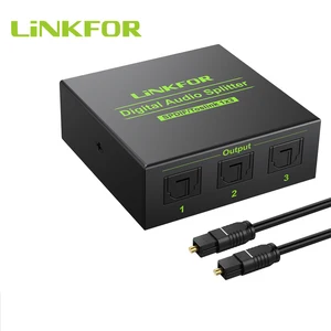 linkfor 3 way aluminum alloy spdif toslink optical digital audio splitter 1x3 optical splitter 1 in 3 out support dts ac3 free global shipping