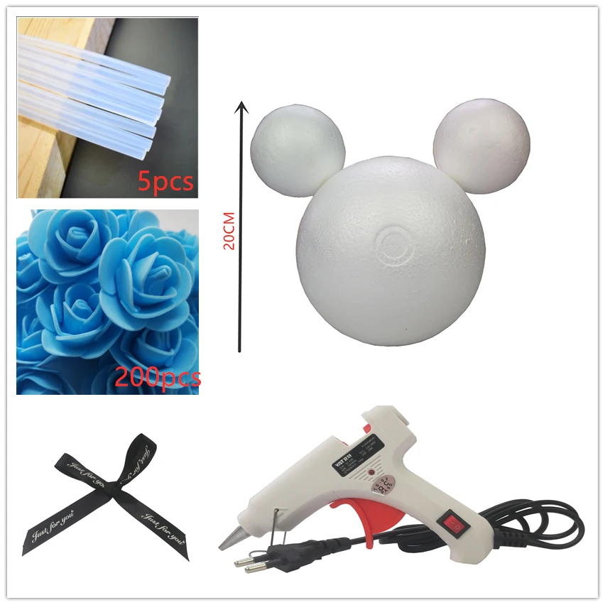 1 шт. 20/25 см пены розовая формочка "Микки Маус" DIY искусственный цветок розы Микки Пластик розы подарки «сделай сам» - Цвет: 20cm blue