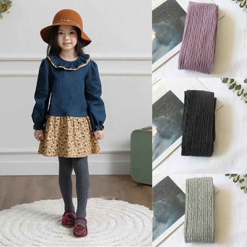 Зимние Колготки для малышей маленьких девочек Плотные теплые колготки Брюки