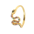 Женское золотое кольцо со змеиным принтом, из серебра 925 пробы