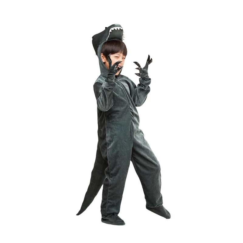 

Костюмы с динозаврами Ти-Рекс, Детский костюм Велоцираптора для косплея на Хэллоуин, наряд для вечеринки, костюм для ролевых игр для мальчик...
