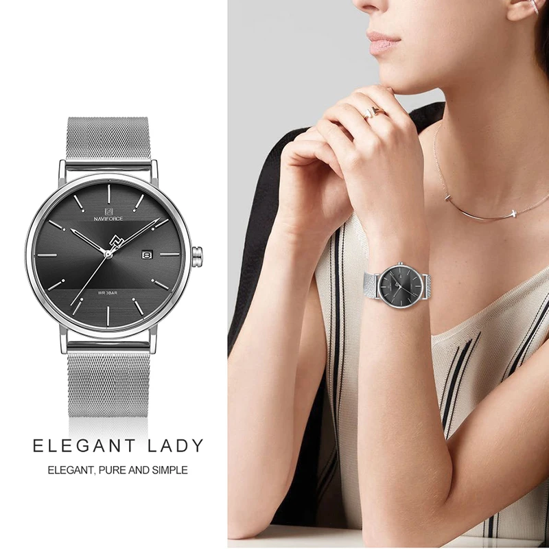 2020 мужские часы NAVIFORCE Топ бренд роскошные парные с водонепроницаемым стальным