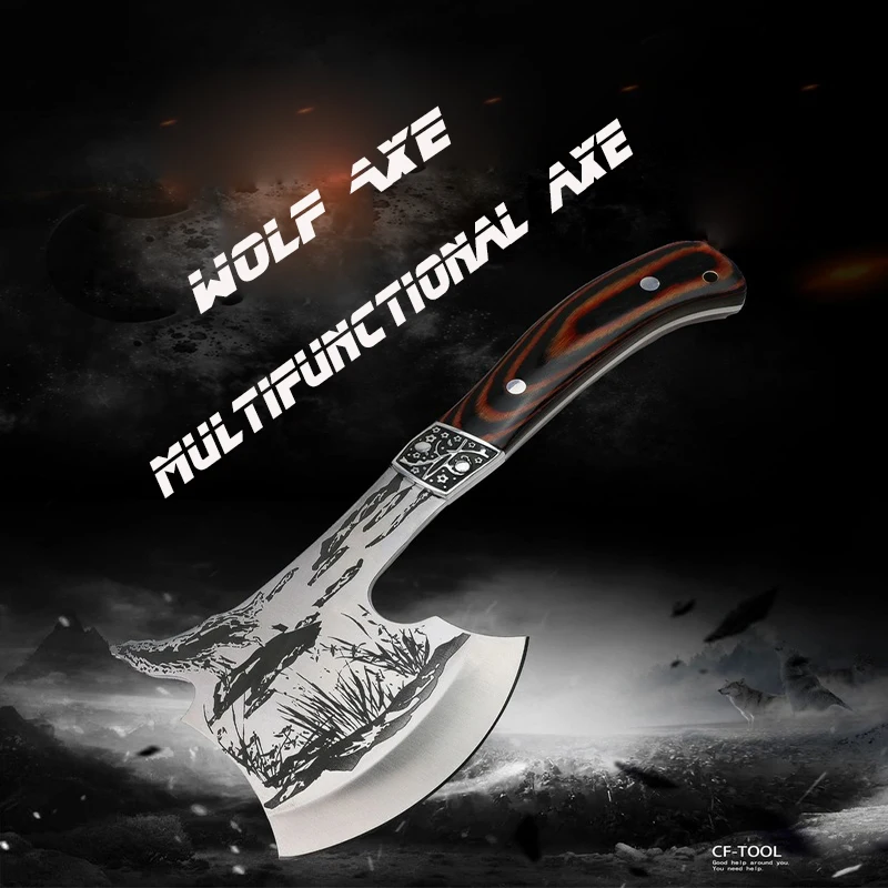 

Outdoor Camping Tour Meat Cutting Tactics Fire Axe Real Viking Survival Axe Camping Equipment Multi Tool Axe Tomahawk