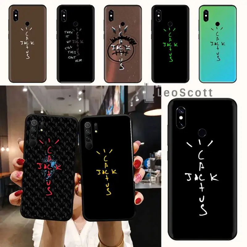 

cactus jack letter words Phone Case For Xiaomi Redmi note 7 8 9 t max3 s 10 pro lite funda shell coque cover