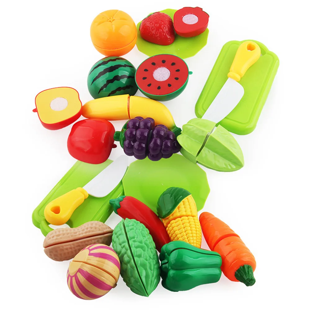 

Funny Children Pretend Role Play Plastic Kitchen Fruit Vegetables Cutting Toys Set Kid Classic Educational Pretend Toy Game Gift