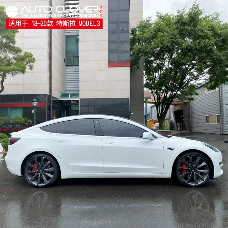 

Chrome Door Visor Side Window Deflector Shade Sun Rain Shield Silver Trips Eaves for Tesla Model 3