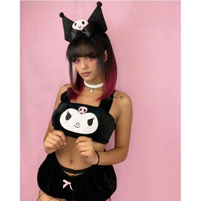 

Bunny Pajama Underwear Summer Woman Soft Black Able Velvet Pyjamas for Women Girls Cute Underwear Pj Shorts Sleepwear 2021