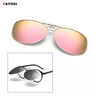 flip up clip on sun glasses anti uv near sighted cycling driving sunglasses clip fishing eyewear polarized night vision lens