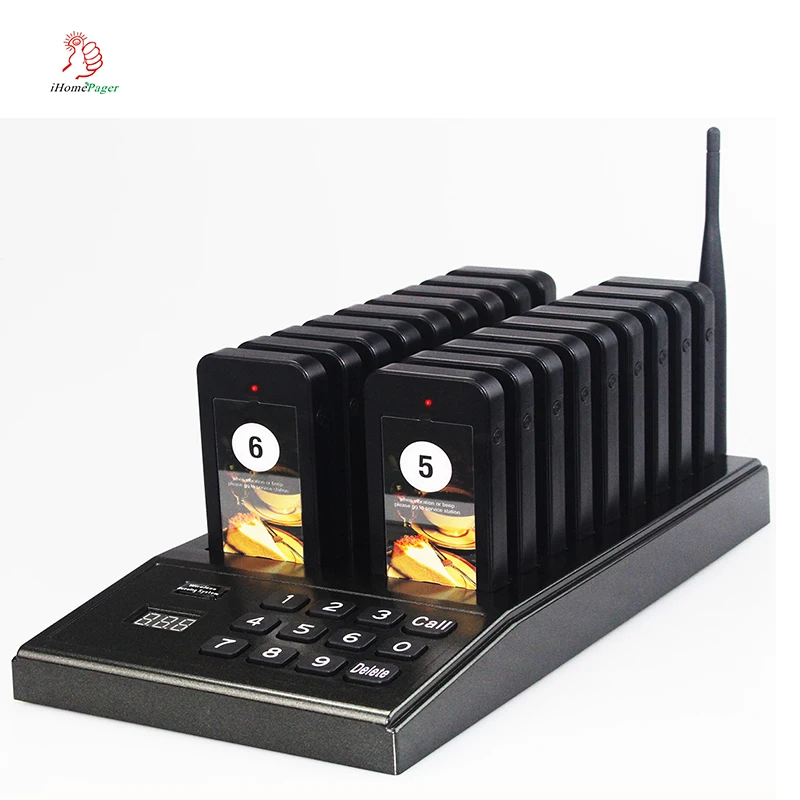 Беспроводная система вызова очереди для ресторана KFC фаст фуда с 18 вибрационными