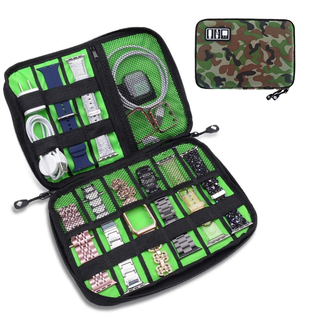 

Multifunction Portable Watch Strap Organizer Box For Apple Watch Band Storage Bag USB Charger Gadget Cable Travel Pouch Case