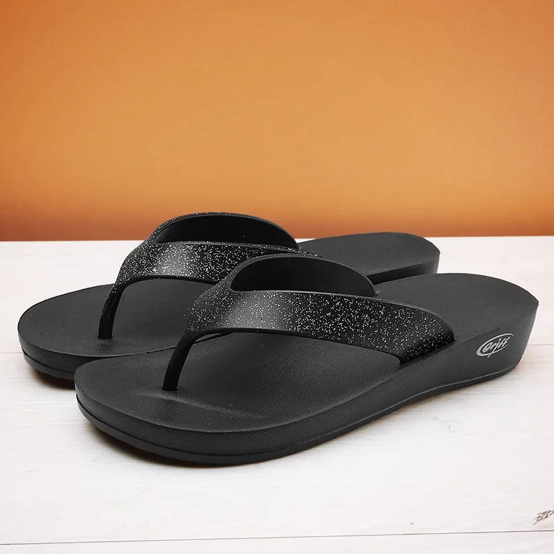 

Сандалии и шлепанцы женские на высоком каблуке, пляжная обувь, на толстой подошве, повседневные шлепанцы, лето