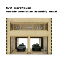 172 tank warehouse model factory scene wooden assembly model military base miniature buliding kit