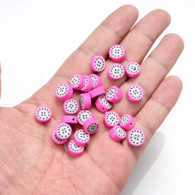 

Round Fruit Shape Clay Spacer Beads 30Pcs/Lot Polymer Clay Beads For Jewelry Making DIY Handmade Bracelet Earring Accessories