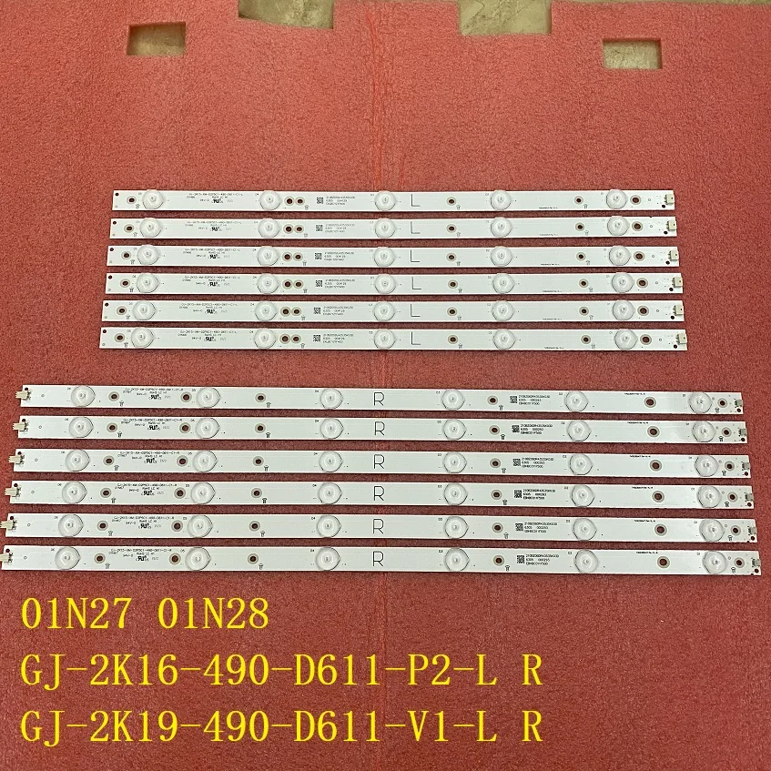 12 шт. светодиодная лента для подсветки 49PUT4900 49PFS5301 49PUF6701 Φ L 01N27 01N28 LBM490E0501|Запасные