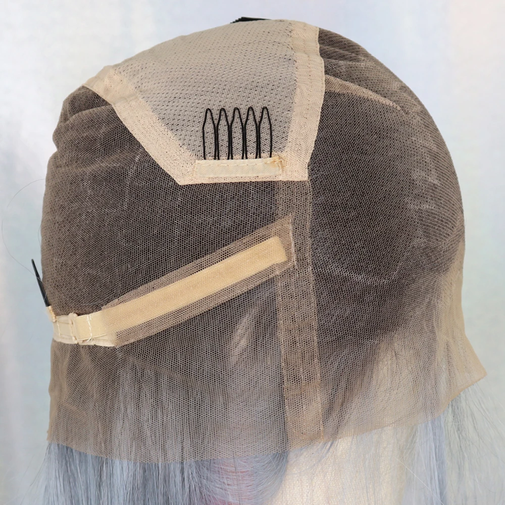 

IvyNa Dark Roots Grey Pink Ombre Synthetic Full Lace Wigs for Black Women 3 Tone Futura Heat Resistant Synthetic Wigs Baby Hair