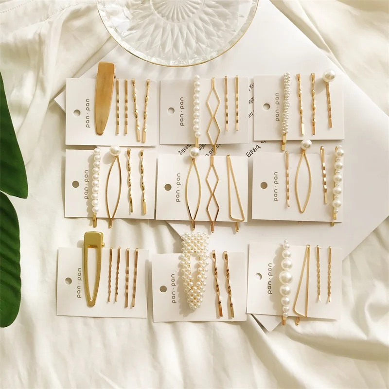 1 Набор шпильки для укладки волос минималистичные металлические геометрические