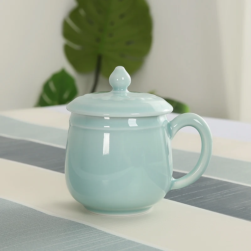 

Fashion Mugs Coffee Cups with Lid Ceramic Travel Thermal Charm Packaging Classic Regalos Personalizados Reusable Cup BD50MS