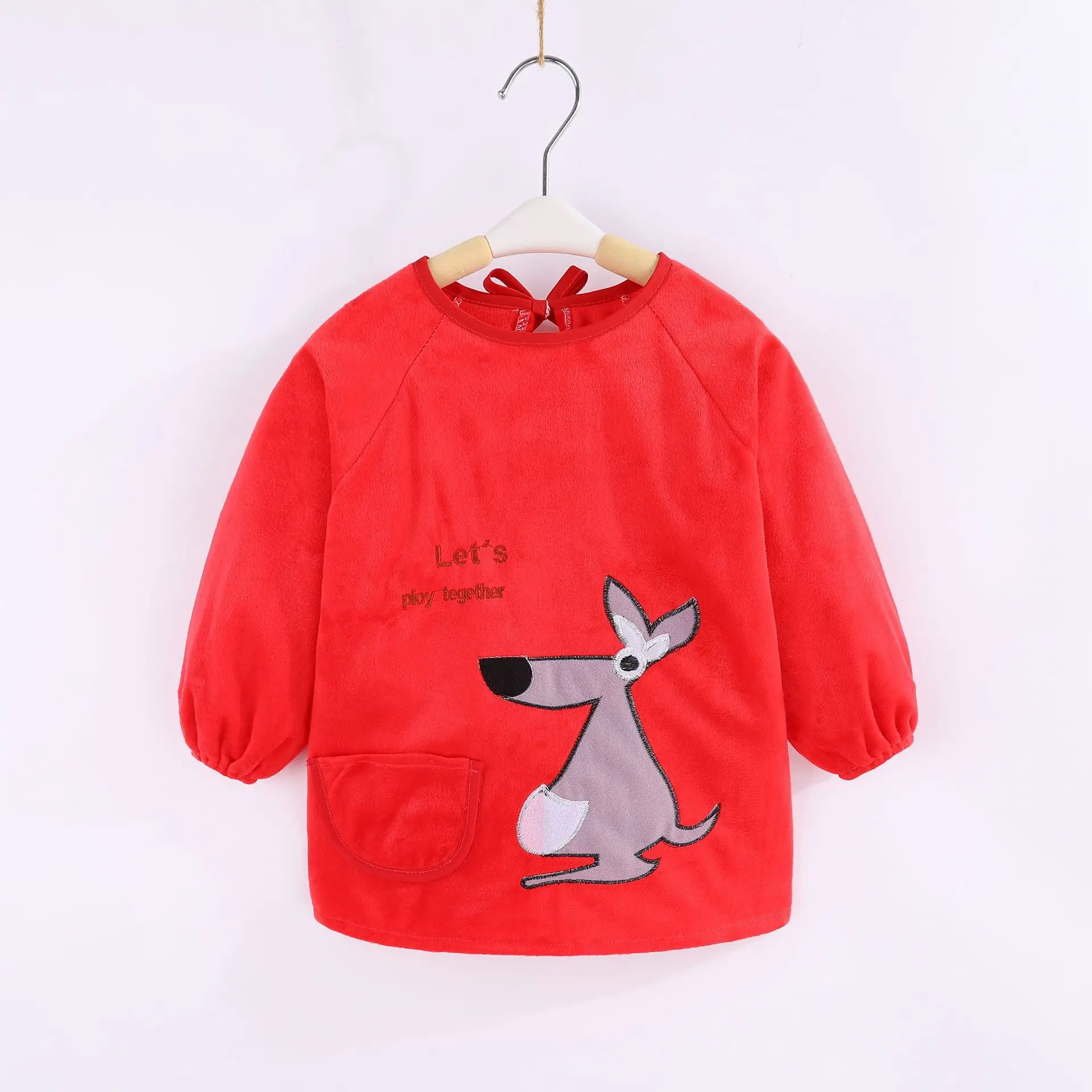 Детская блузка для еды плотный вельветовый Детский фартук с длинными рукавами на