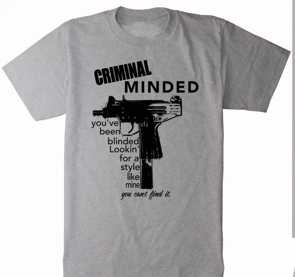 

New Fashion Cool Casual T Shirts Men Funny Tee Shirts Short Sleeve Criminal Minded T Shirt Hot Sale Clothes Digital Printing