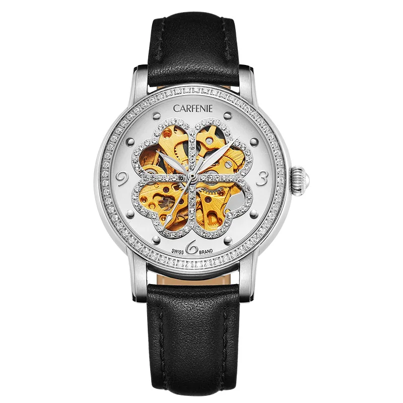 

Automatic Mechanical Women Watch Top Brand Skeleton Luxury Genuine Leather Female Watches Classic Lady Clock