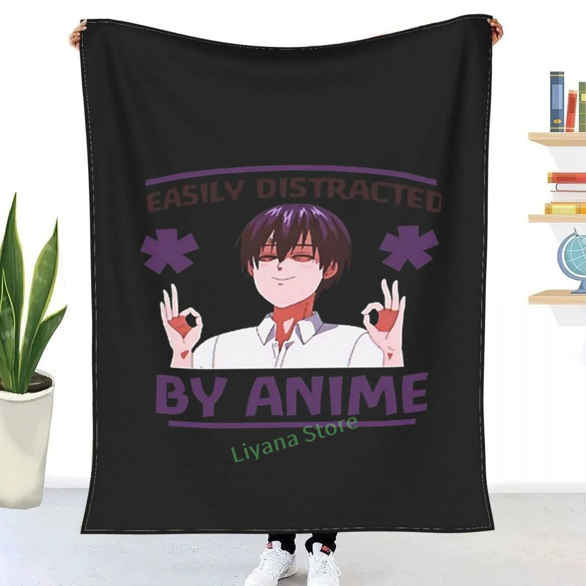 

Easily Distracted By Anime Throw Blanket 3D printed sofa bedroom decorative blanket children adult Christmas gift