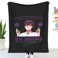 easily distracted by anime throw blanket 3d printed sofa bedroom decorative blanket children adult christmas gift