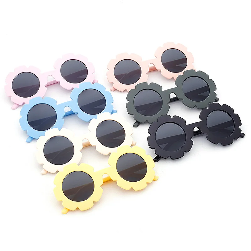 

Free shipping sunflower Cute Baby Flower cartoon fashion colorful children's petal glasses Sunglasses
