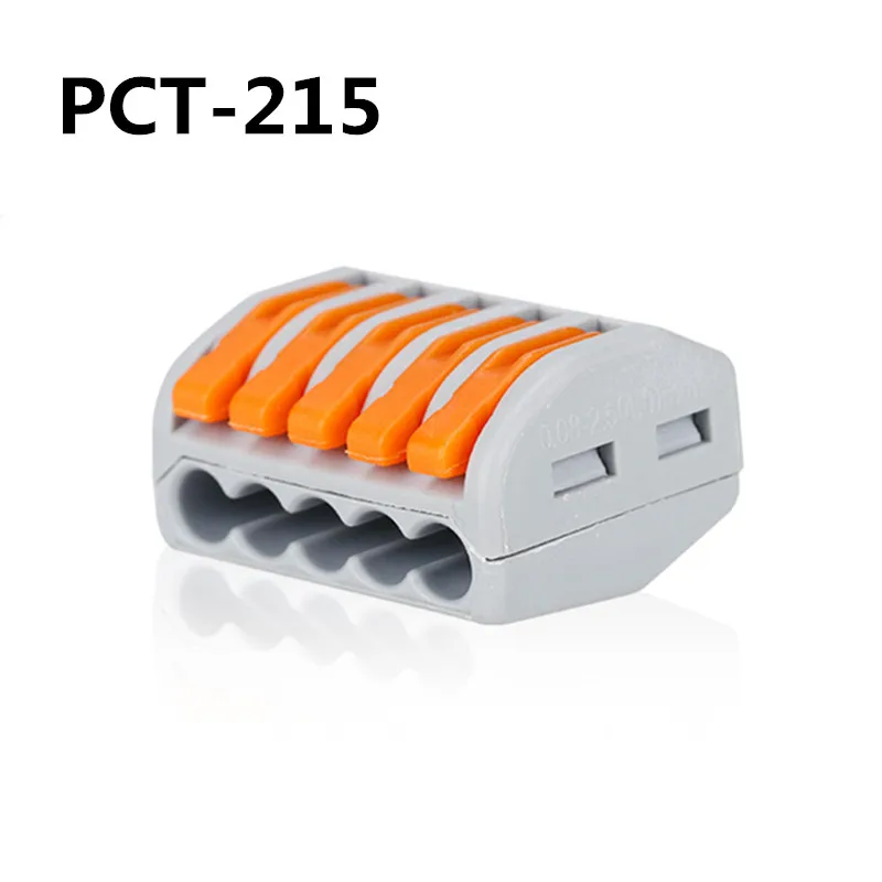 215 Тип 10 шт 222-412(PCT212)/413/415 Универсальный компактный провод жгут соединитель-проводник клеммной колодки с рычажком 0,08-2.5mm2 - Цвет: 215