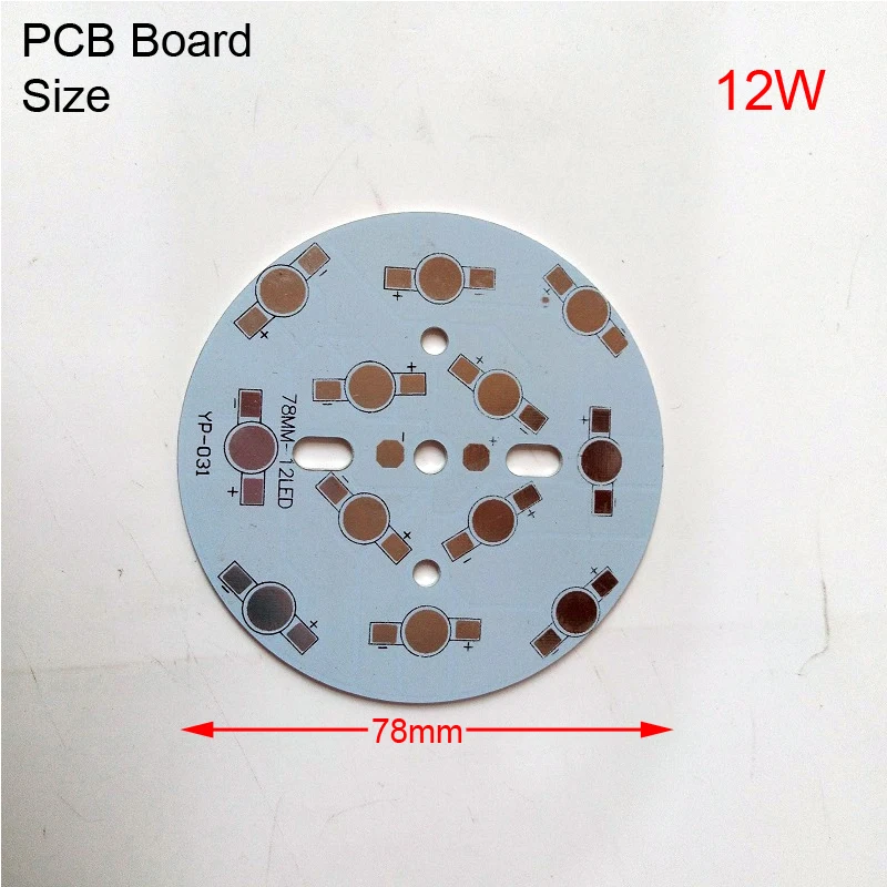 12W 78mm 1/5/10/50 шт База Светодиодный пластина pcb самодельный радиатор Панель для потолочного освещения, bulib свет Алюминий доска 1/3/4/5/7/9/12W подложка - Испускаемый цвет: 12W 78mm
