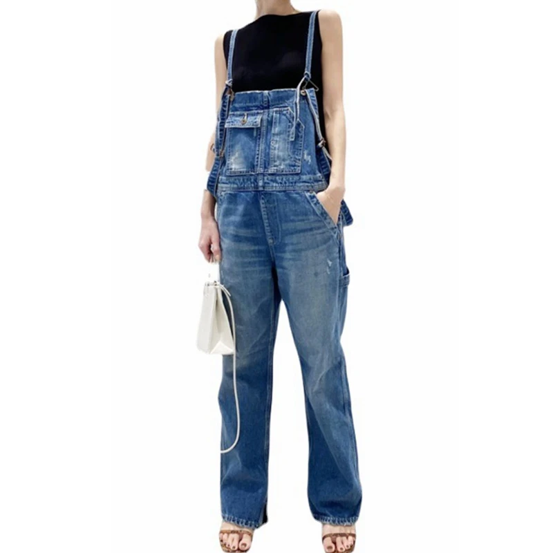 

Jean Overalls Women Spring Summer New Korean Fashion Plus Size Pockets Casual Streetwear Women Jeans Lugentolo