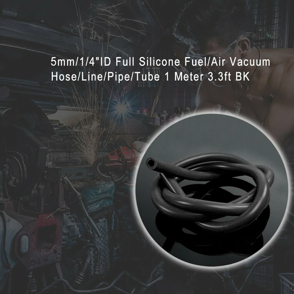 

Hot 1M Fuel Hose 5mm 1/4" Inches Full Silicone Fuel Gasoline Oil Air Vacuum Hose Line Pipe Tube Universal Car Accessories