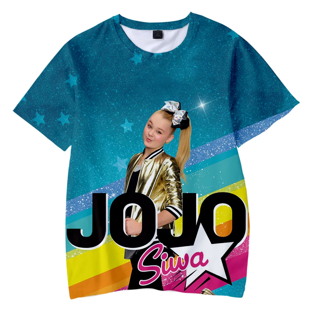 JOJO SIWA/футболки Одежда для мальчиков и девочек футболка с короткими рукавами в