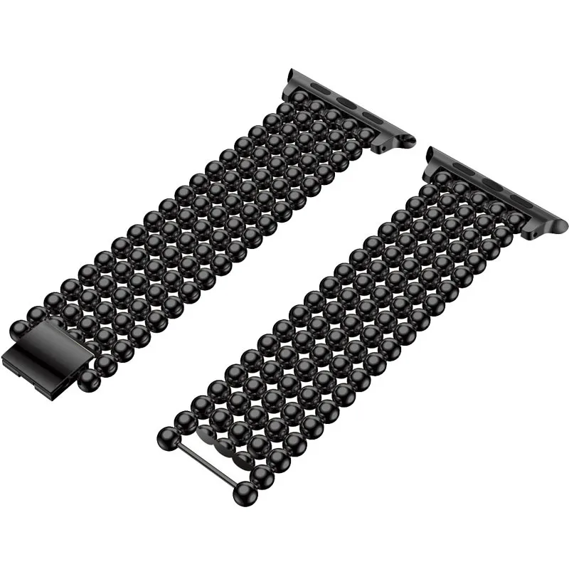 Модный простой ремешок для Apple Watch 5, 38 мм, 40 мм, 42 мм, 44 мм, бусины из нержавеющей стали для iWatch серии 1, 2, 3, 4, браслет на ремне