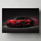 Bugatti Chiron красный автомобиль спортивный автомобиль суперкар плакаты Современная Картина на холсте Настенная картина HD печать для декора гостиной