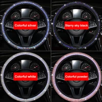 shiny pu leather car steering wheel cover car accessories girl cover kit