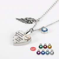 bofee funeral urn cremation necklace ash pendant with 7pcs birthstone engraved name god memorial keepsake custom jewelry gift