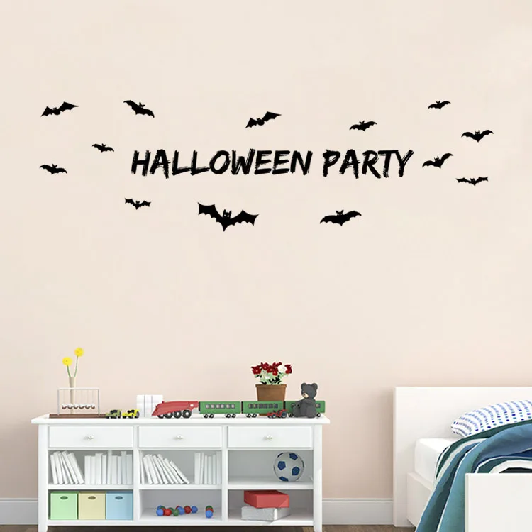 

Gothic Halloween Bat Wall Sticker Black Bat Wall Decal PVC Art Work Wall Painting Home Decoration Livingroom Home Decor